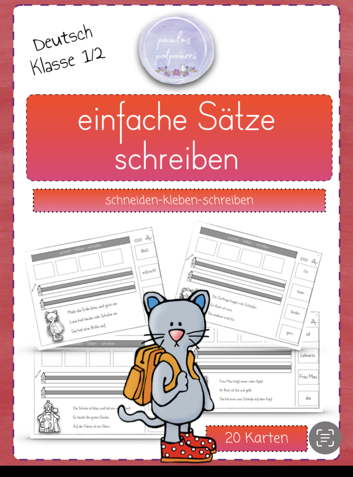 einfache Sätze schreiben I puzzeln I Katzen I ab Klasse 1